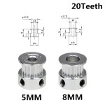 GT2 Bore 5mm 20 Teeth Timing Aluminum Pulley Fit GT2-6mm Open Timing Belt